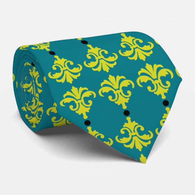 Cravate en bande décorative de Noël Damask (Roulé)