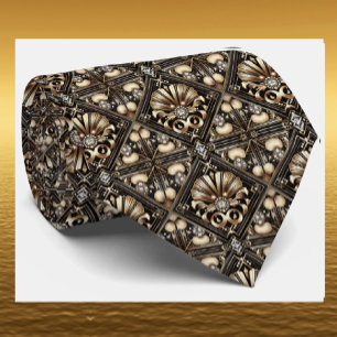 Cravate en fausse soie Art Déco Luxe Gentleman