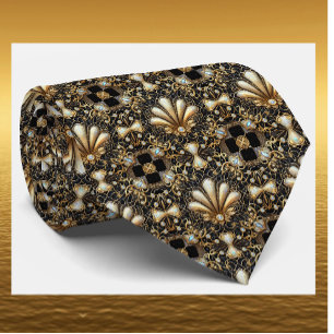 Cravate en fausse soie Art Déco Luxe Gentleman