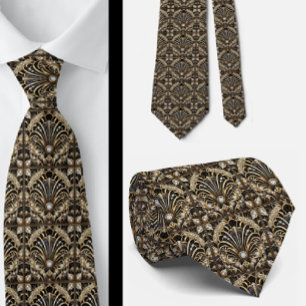 Cravate en fausse soie Art Déco Luxe Gentleman