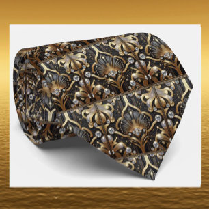 Cravate en fausse soie Art Déco Luxe Gentleman