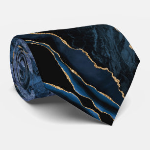 Cravate en marbre bleu marine