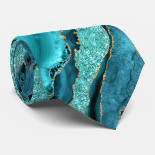 Cravate en marbre de Parties scintillant turquoise