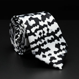 Cravate En noir et blanc pixelisé