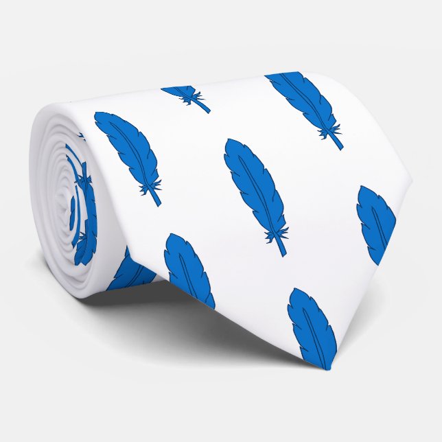 CRAVATE en plume bleu clan SCA (Roulé)