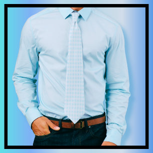 Cravate En vichy bleu clair et blanc