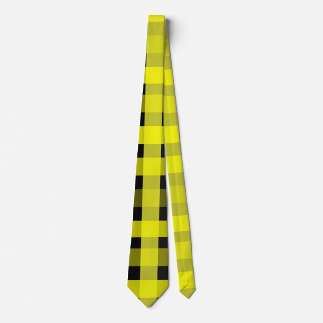 Cravate En vichy jaune et noir (Devant)