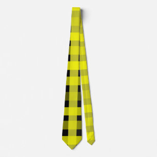 Cravate En vichy jaune et noir