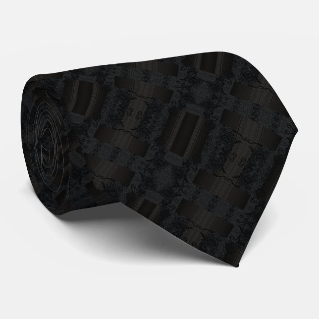 Cravate Enigme Noir (Roulé)
