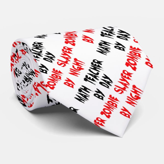 Cravate Enseignant en mathématiques Zombie (Roulé)