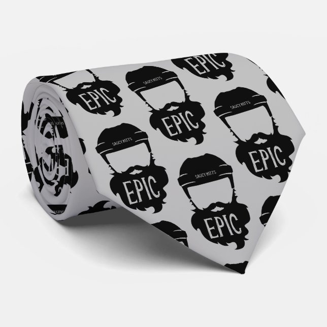 Cravate Epic Hockey Playoff Beard Grey (Roulé)