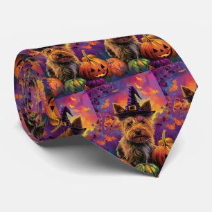 Cravate Épouvantable Sorcière d'Halloween Citrouille Terri