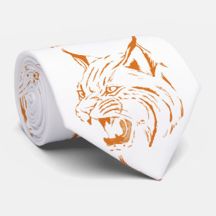 Cravate Équipe de Bobcat Wild Cat Mascot Necktie Brûlé 