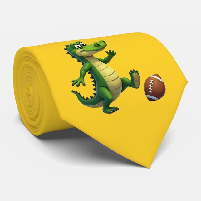 Cravate Équipe De Gators Avec Football (Roulé)