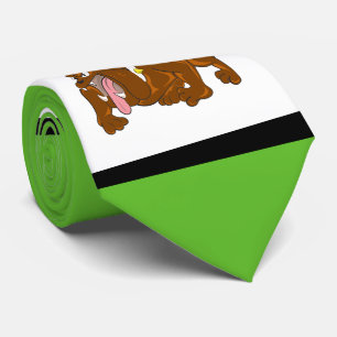 Cravate Équipe de sports Bulldogs Green White Necktie