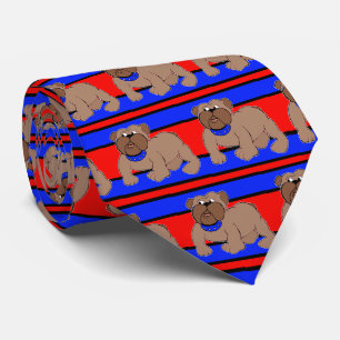 Cravate Équipe des Bulldogs de sports Red Blue Necktie