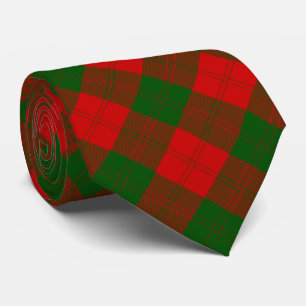 Cravate Erskine tartan rouge vert plaid