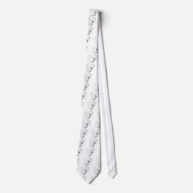 Cravate Esquisse de masque d'art pop rétro (Devant)