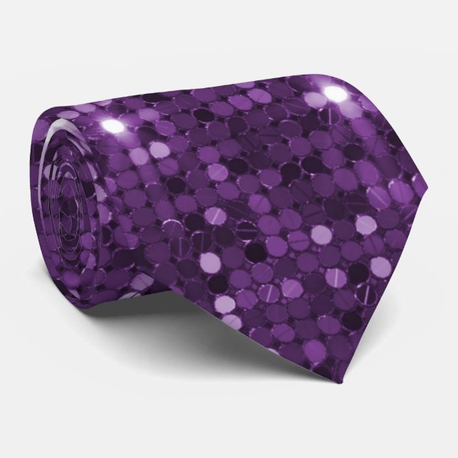 Cravate étincelant à Parties scintillant violette  (Roulé)