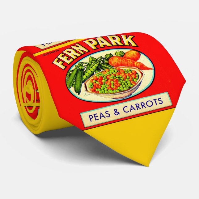 Cravate étiquette de pois et de carottes de Fern Park dans (Roulé)