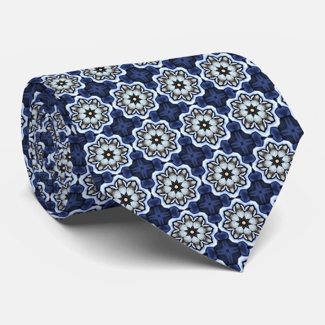 Cravate étoile croisée bleue (Roulé)