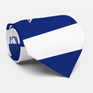 Cravate Étoile d'argent nautique sur les bandes bleu marin