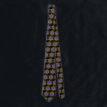 Cravate Étoile de David & Menorah<br><div class="desc">Etoile Jaune de David remplie de bleu et d'une menorah.</div>