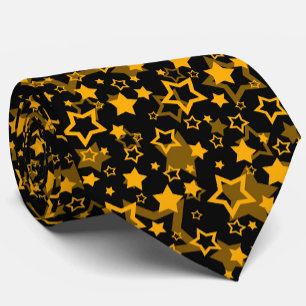 Cravate Étoiles Jaune Doré Pailleté Design 
