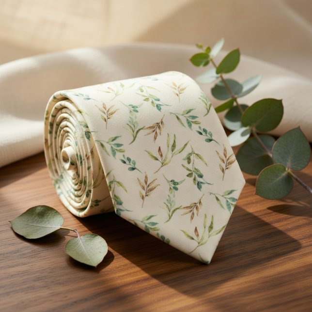 Cravate Eucalyptus à l'aquarelle douce (Créateur téléchargé)