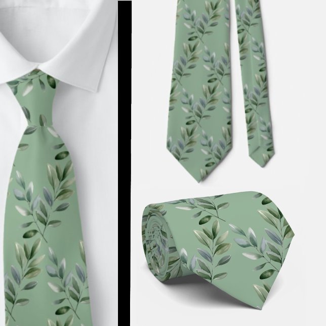 Cravate Eucalyptus Greenery Classic Formal Floral Neck Tie (Créateur téléchargé)