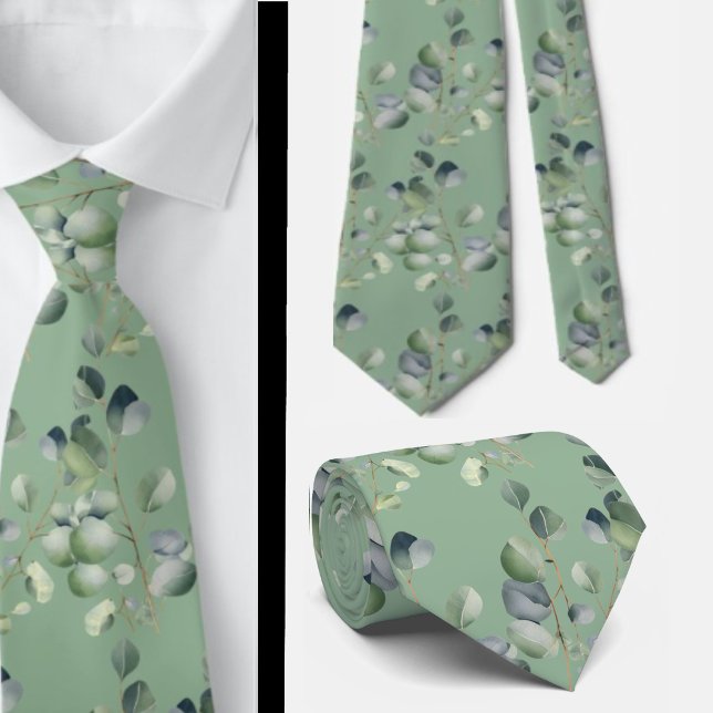 Cravate Eucalyptus Greenery Classic Formal Floral Neck Tie (Créateur téléchargé)