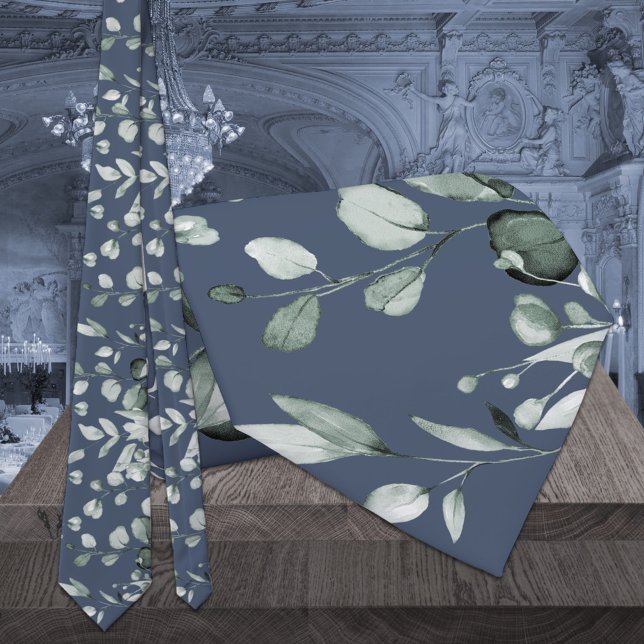 Cravate Eucalyptus Silver Sage en feuillage mariage bleu m (Créateur téléchargé)