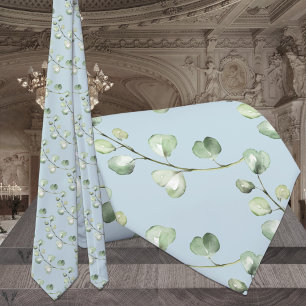 Cravate Eucalyptus Vert Lumière Ciel bleu Mariage