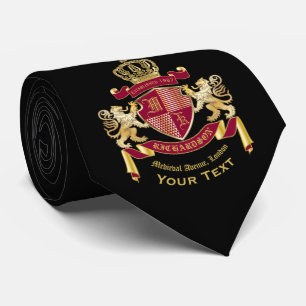 Cravate Faites votre propre blason d'armoiries d'or rouge