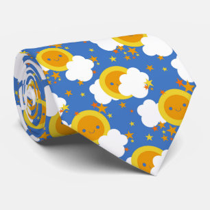 Cravate Falln Kawaii Moon, Étoiles, Soleil
