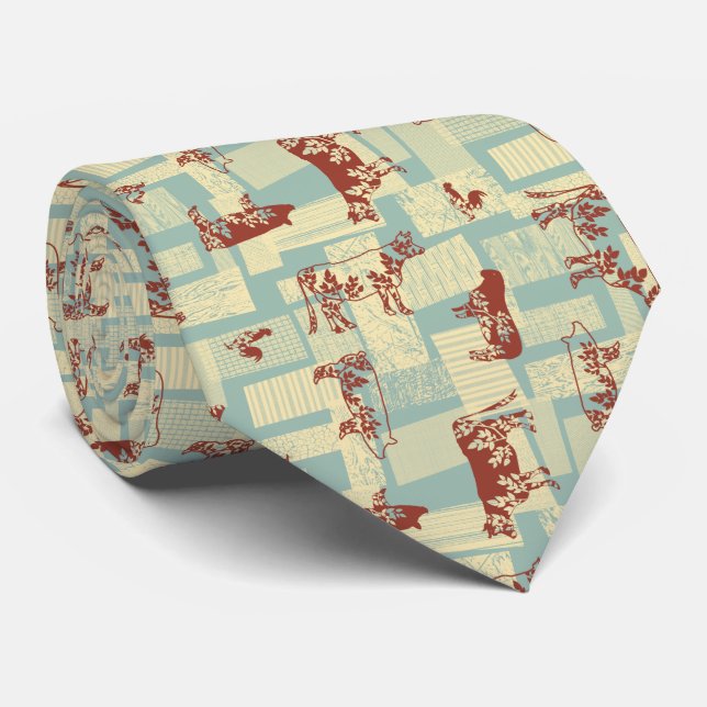 Cravate Farmhouse Animaux Motif moderne - Classic Country (Roulé)
