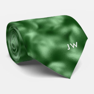 Cravate Faux Émeraude Vert Feuille   Saint-Patrick