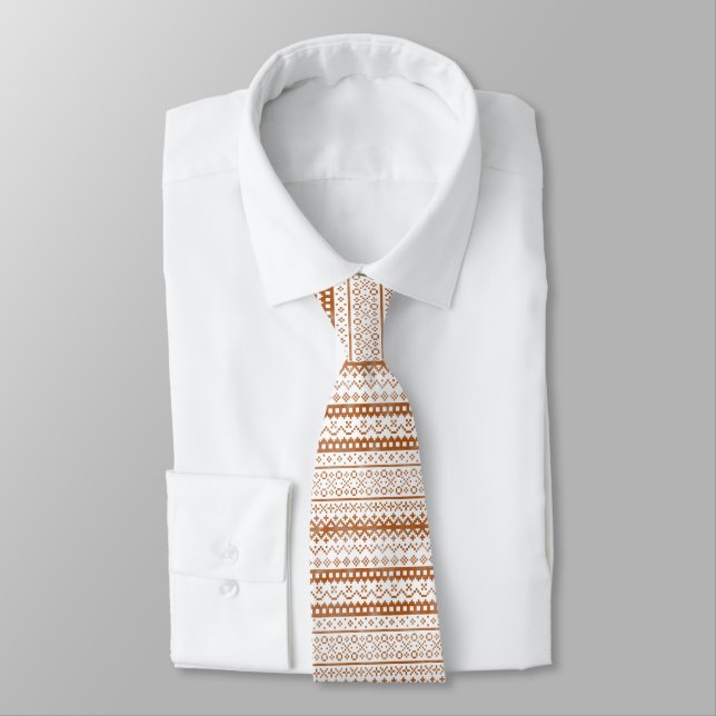 Cravate Faux Fair Isle Knit Aquarelle Cabincore orange (Attaché)