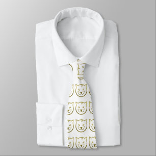 Cravate Faux Gold Chat Face - Couleur arrière - plan perso