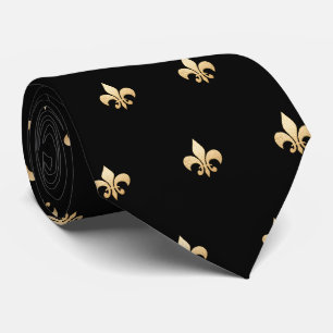 Cravate Faux Or Fleur de lis DIY Noir Or