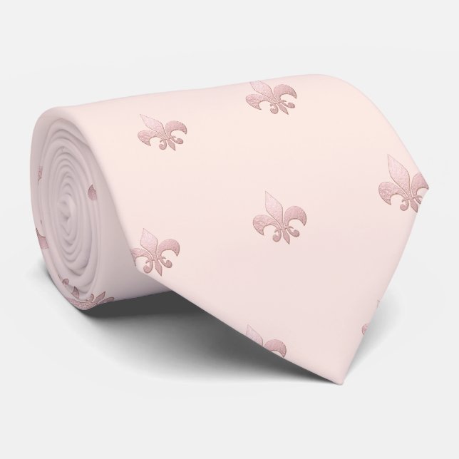 Cravate Faux or rose Fleur de lis DIY Rose pâle (Roulé)