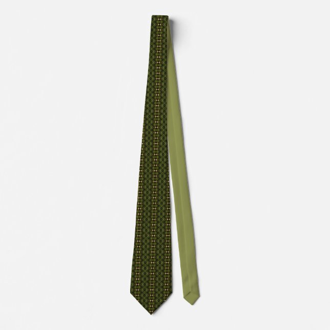 Cravate Faux Snakeskin Vert foncé Abstrait (Devant)