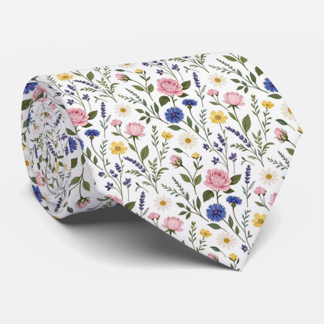 Cravate Faux soie Fleur des champs | Gentleman Jardin Angl (Roulé)