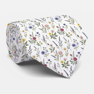 Cravate Faux soie Fleur sauvage Gentleman jardin anglais