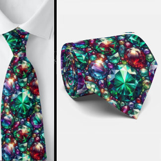 Cravate Favorite Colors Jewel Tone Gemstone Pattern