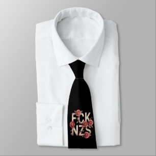 Cravate FCK NZS Fleurs Contre la Droite Pas de Nazis Lgbtq