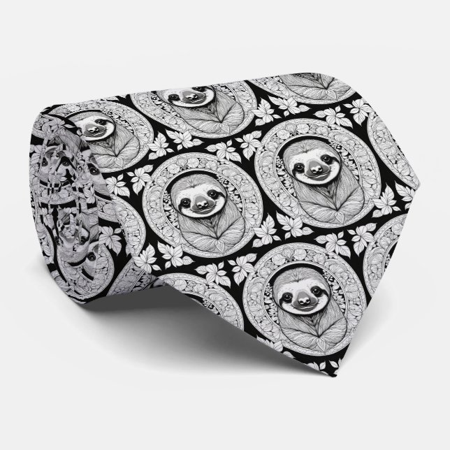 Cravate Fentes noires et blanches (Roulé)