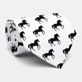 Cravate Ferme Silhouette de Cheval au Galop