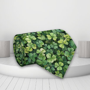 Cravate Fermeture verte Shamrock St Patrick's day