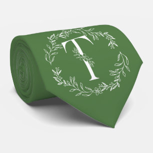 Cravate Fern Vert couleur Monogrammes Groomsmen